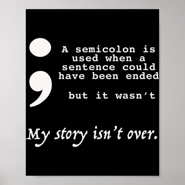 Semikolon Suicide Prevention Awareness Poster (Framsidan)