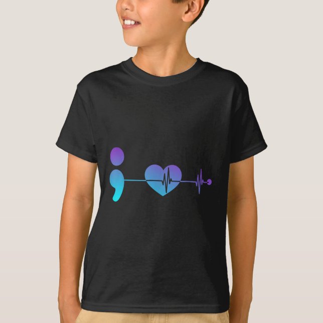 Semikolon Suicide Prevention Awareness T Shirt (Framsida)