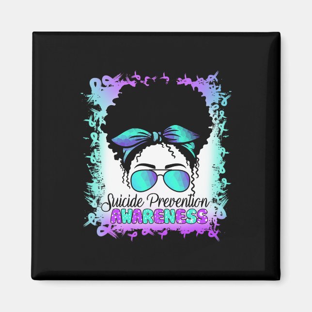 Semikolon Suicide Teal Lila Suicide Prevention A Magnet (Framsidan)