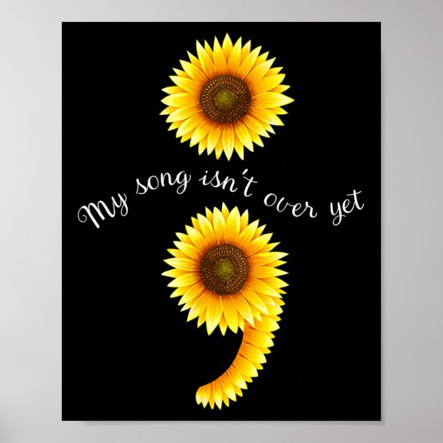 Semikolon Sunflowe Spreading Mental Health Awarene Poster (Framsidan)