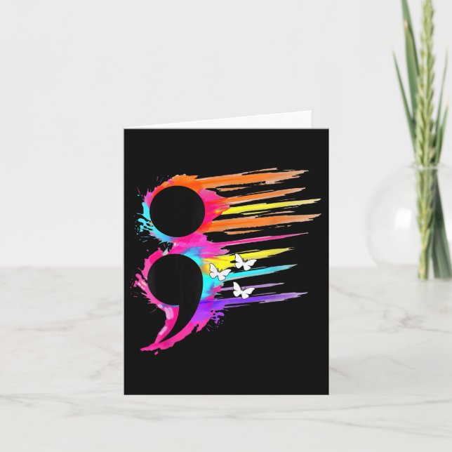 Semikolon Symbol Pentalthälsoförebyggande Kort (Framsida)