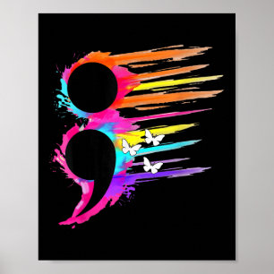 Semikolon Symbol Pentalthälsoförebyggande Poster