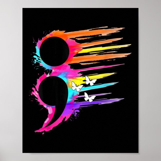 Semikolon Symbol Pentalthälsoförebyggande Poster (Framsidan)