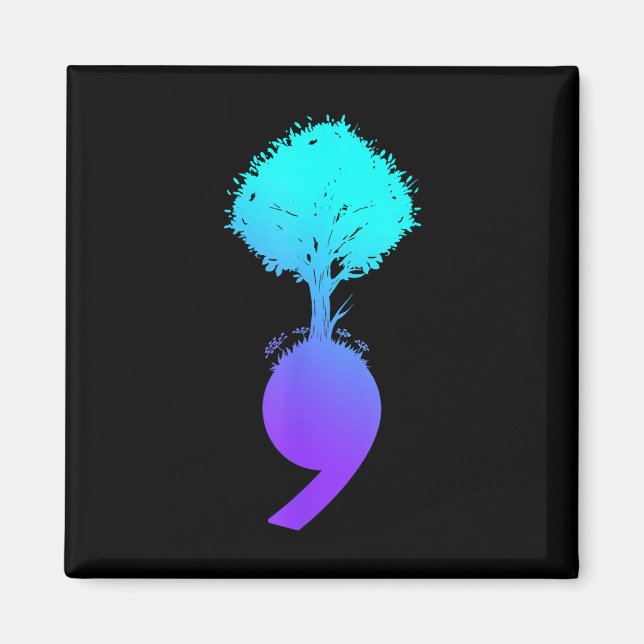 Semikolon Träd Suicide Prevention Awareness Magnet (Framsidan)