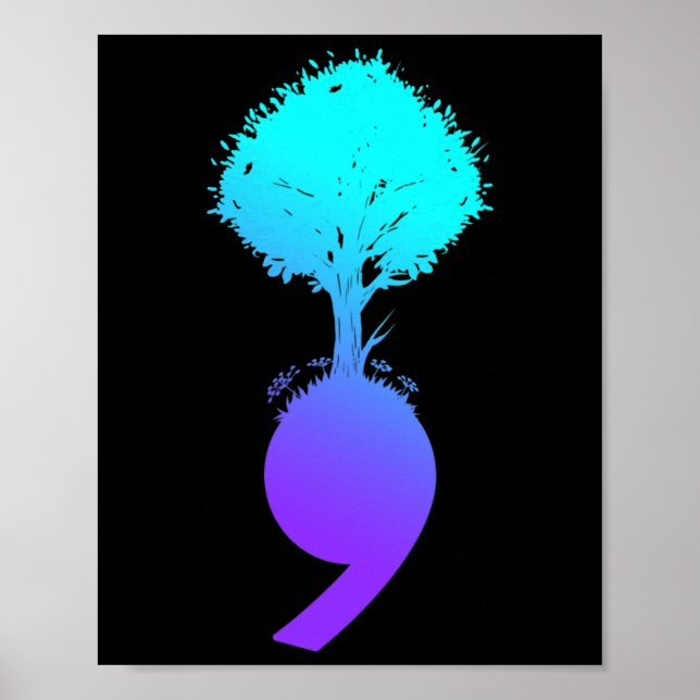Semikolon Träd Suicide Prevention Awareness Poster (Framsidan)