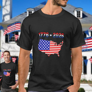 Semikvincentenarie 1776 till 2026 USA-flagga T Shirt
