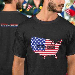 Semikvincentennial 1776 till 2026 USA-flagga T Shirt