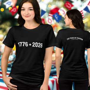 Semikvinsentennium 1776 till 2026 Vita siffror T Shirt