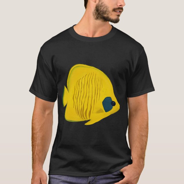 Semilarvatus Fjäril Blåkindad Fjärilsfisk T Shirt (Framsida)