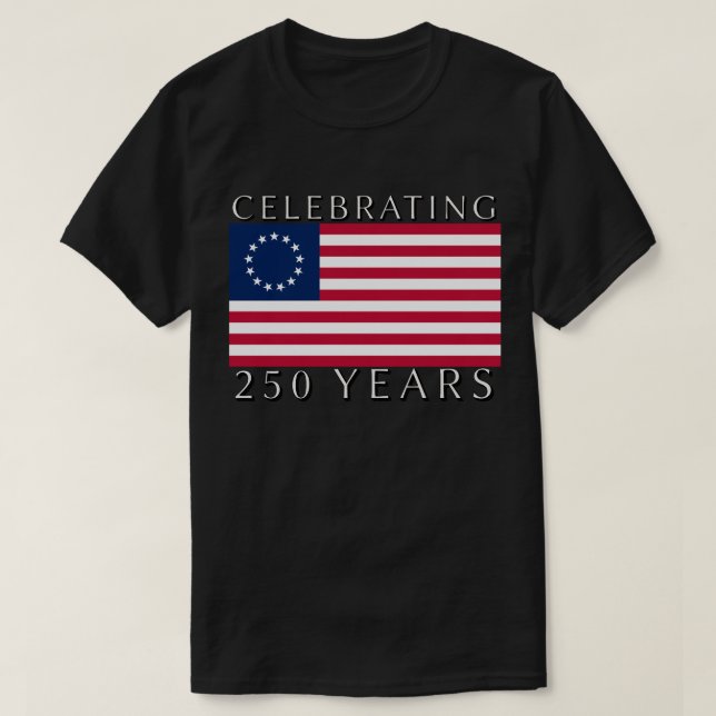 Seminar 250 år Betsy Ross Flagga  T Shirt (Design framsida)