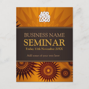 Seminarium för Golden Sol Business Workshop Inbjudan Vykort