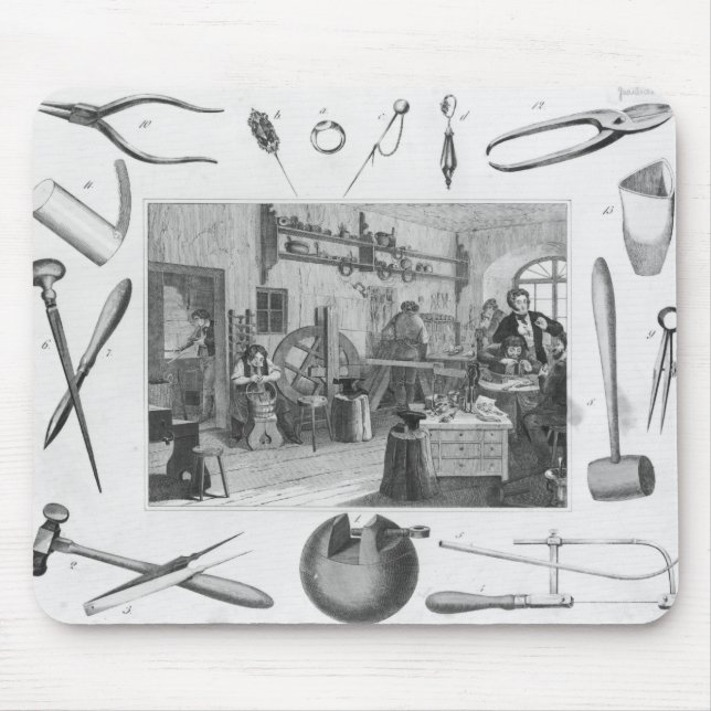 Seminarium och huvudsakligt verktyg av smycken, musmatta (Framsidan)