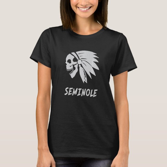 Seminole Native Indian Born Freedom Evil T Shirt (Framsida)
