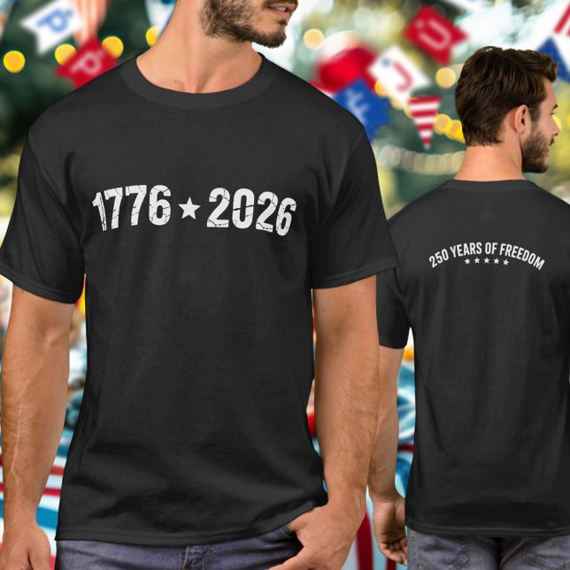 Semiquincentennial 1776 till 2026 Vita siffror T Shirt (Skapare uppladdad)