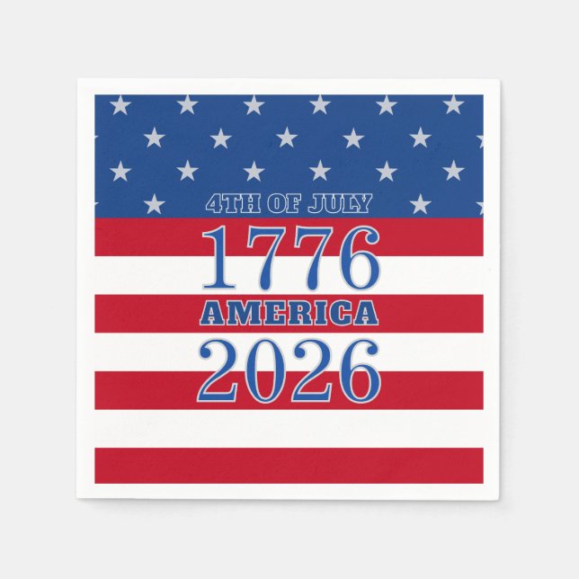 Semiquincentennial America 1776 2026 4th Of July Pappersservett (Framsidan)