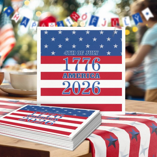 Semiquincentennial America 1776 2026 4th Of July Pappersservett (Skapare uppladdad)