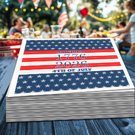 Semiquincentennial Navy Stars & Stripes 1776 2026 Pappersservett