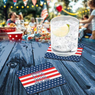 Semiquincentennial Navy Stars & Stripes 1776 2026 Underlägg Papper Kvadrat