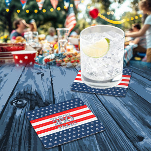 Semiquincentennial Navy Stars & Stripes 250 år Underlägg Papper Kvadrat