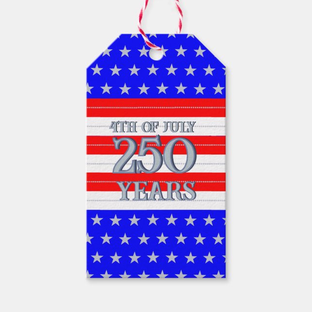 Semiquincentennial Stars & Stripes 250 Years Presentetikett (Framsidan)