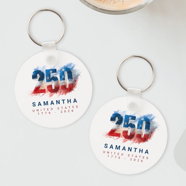Semiquincentennial USA Amerikas 250-årsjubileum Nyckelring (Semiquincentennial USA America's 250th Anniversary Keychain)