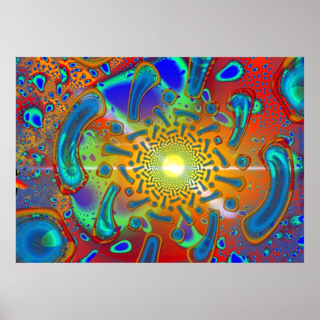 SemiSonic 3D Dichroic Glass Fractal Poster (Framsidan)