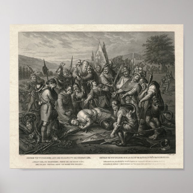 Sempach Heroic Swiss History Scene Poster (Framsidan)