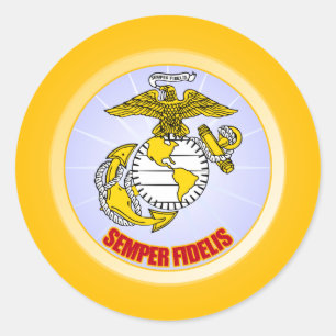 Semper Fi [EGA] Runt Klistermärke