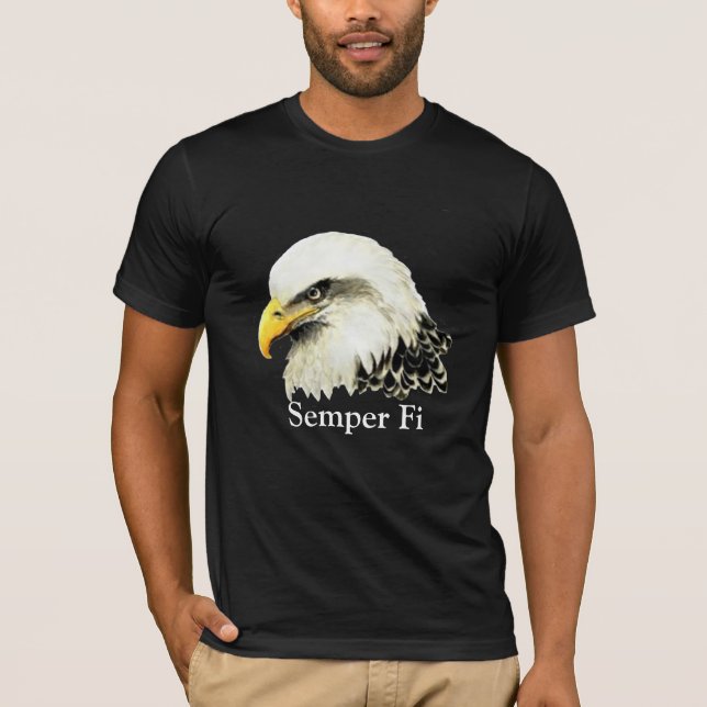 Semper Fi Örn Marines-citat T-shirt (Framsida)