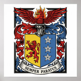 Semper Paratus Heraldic Jackar Arm Poster
