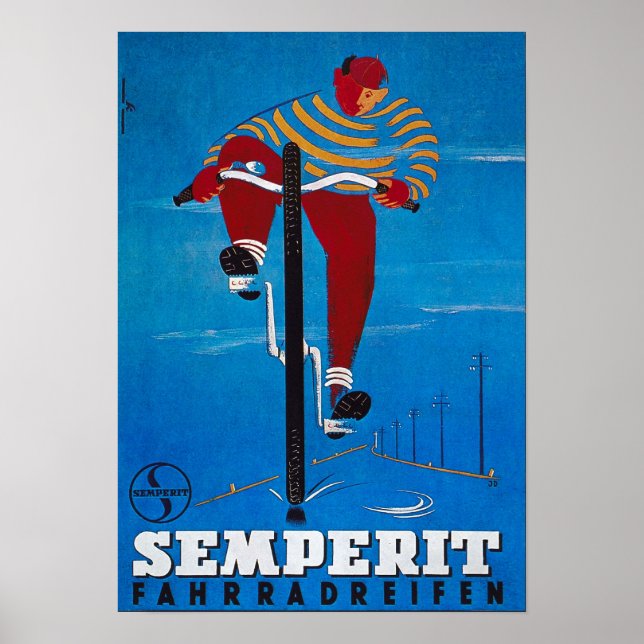 Semperit för Vintage för cykelreklam Poster (Framsidan)