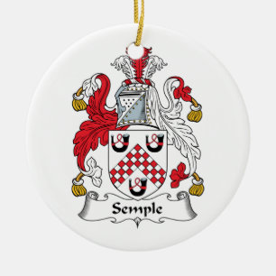 Semple familjvapensköld julgransprydnad keramik