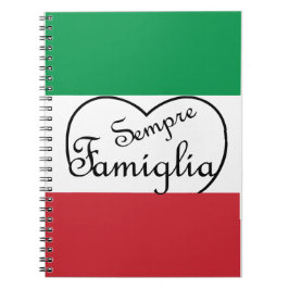 Sempre Famiglia Italias "Always Family Family Hear Anteckningsbok