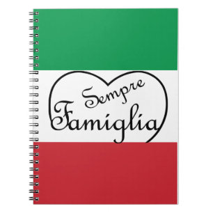 Sempre Famiglia Italias "Always Family Family Hear Anteckningsbok
