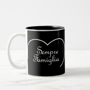 Sempre Famiglia Italias "Always Family Family Hear Två-Tonad Mugg