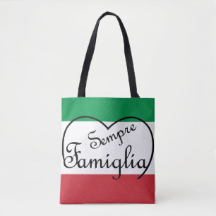 Sempre Famiglia och flagga färger tote Tygkasse