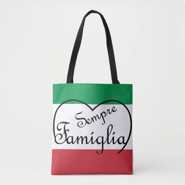 Sempre Famiglia och flagga färger tote Tygkasse (Framsida)