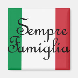 Sempre Famiglia och Italienska färg Magnet