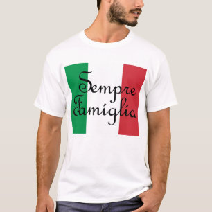 Sempre Famiglia och Italienska färg T Shirt