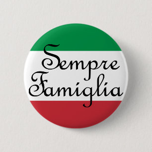 Sempre Famiglia och italienska flaggans färger Knapp