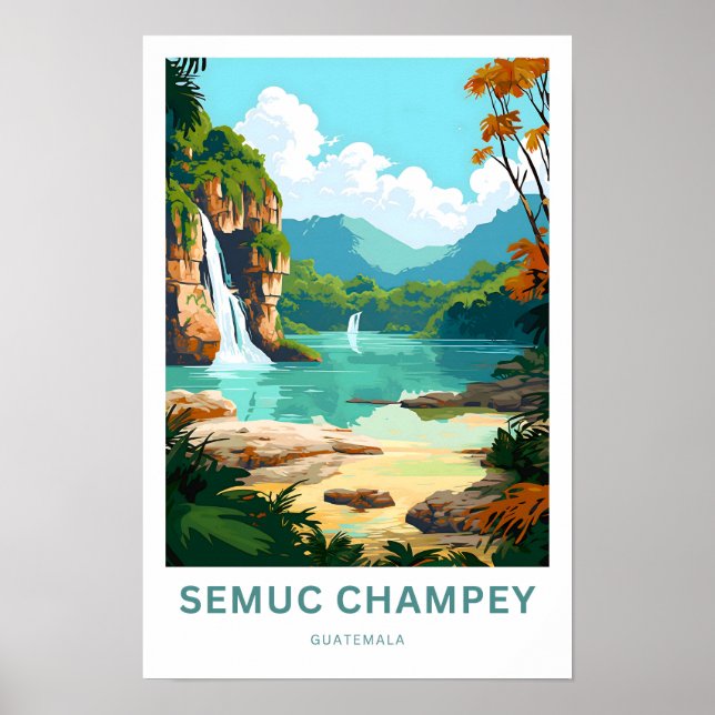 Semuc Champey Guatemala Travel Skriv ut Poster (Framsidan)