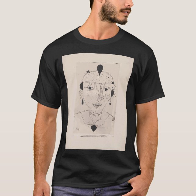 Sen kväll som tittar ut från skogen, Blå Abstr T Shirt (Framsida)