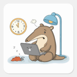Sen natt | Kontorsmyrslok Fyrkantigt Klistermärke
