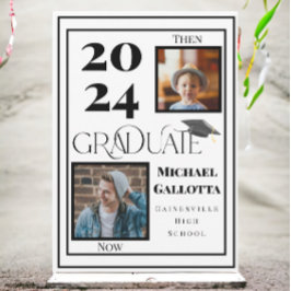 Sen och nu 2 foto Studenten år fet Student Inbjudningar