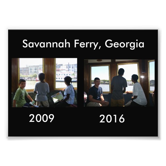 Sen och nu - Savannah Ferry, GA Fototryck (Framsidan)