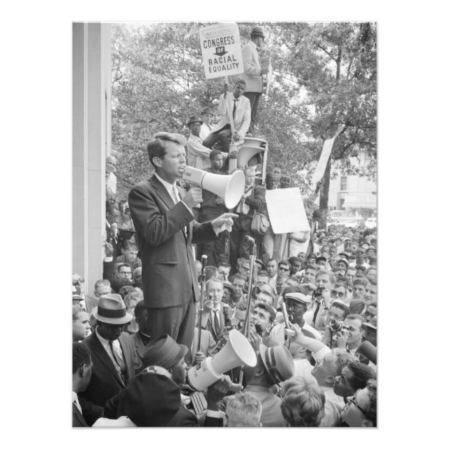 Sen Robert Kennedy Campaigning för USA:s president Fototryck (Framsidan)