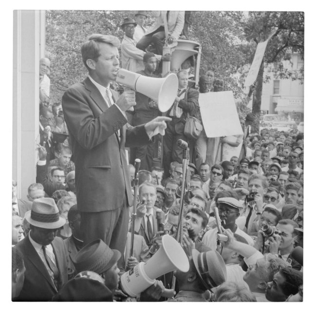 Sen Robert Kennedy Campaigning för USA:s president Kakelplatta (Framsidan)