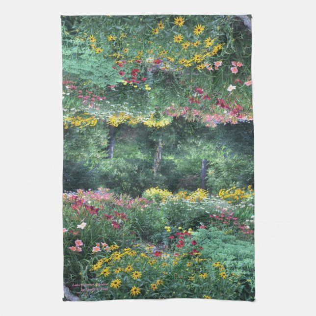 Sen sommarträdgård sandig & Tom kök 2018 Kökshandduk (Vertikal)