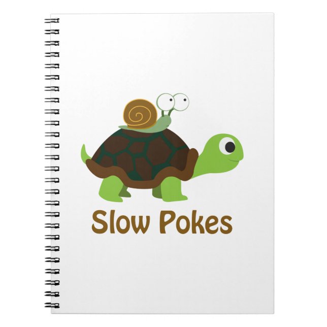 Sena kronor - Cute Turtle och Snigel Anteckningsbok Med Spiral (Framsidan)