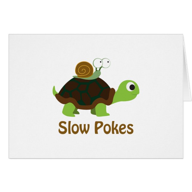 Sena kronor - Cute Turtle och Snigel OBS Kort (Framsidan Horizontal)